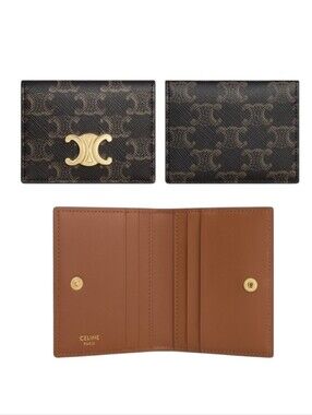BRAND NEW!!! Celine BI-FOLD CARD HOLDER TRIOMPHE IN Triomphe Canvas W/COA